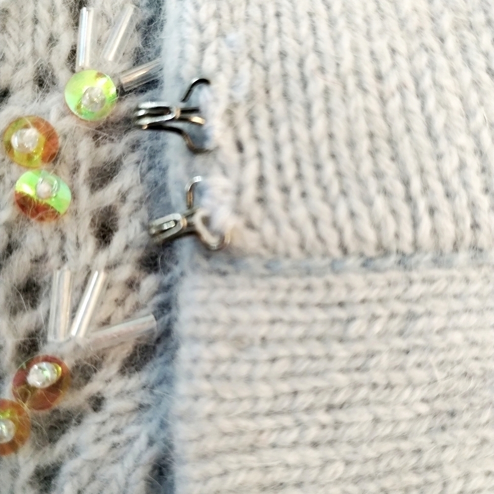 Women's Light Blue Cropped Sweater - Picture 6 of 7